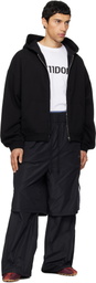 We11done Black 'WE11DONE' Zip-Up Hoodie