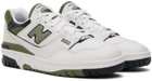 New Balance White & Khaki 550 Sneakers
