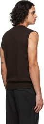 Drake's Brown Merino Wool Knitted Vest