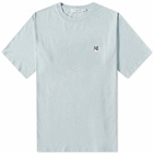 Maison Kitsuné Men's Grey Fox Head Patch Classic T-Shirt in Blue Haze Melange