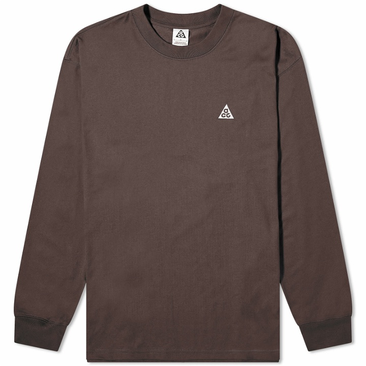 Photo: Nike Men's ACG Long Sleeve Logo T-Shirt in Baroque Brown