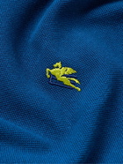 Etro - Slim-Fit Logo-Embroidered Cotton-Piqué Polo Shirt - Blue