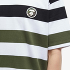 Men's AAPE Now Bold Stripe Badge T-Shirt in Black/White/Khaki