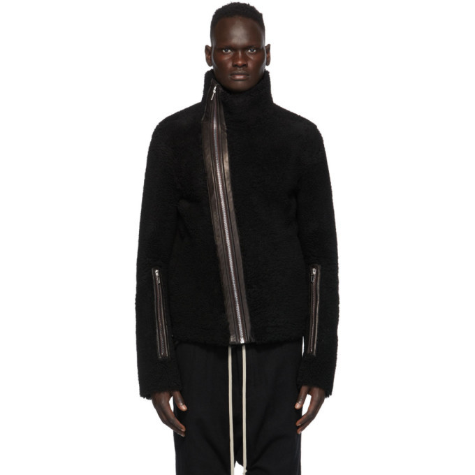 Rick Owens Black Shearling Bauhaus Jacket Rick Owens