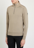 Belstaff Kilmington Quater-zip Knit Wool-blend Jumper Sand