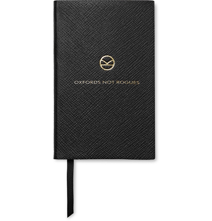 Photo: Kingsman - Smythson Panama Cross-Grain Leather Notebook - Black