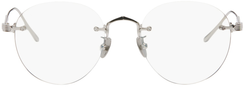 Cartier Ct0234o Oval-frame Metal Sunglasses in White | Lyst