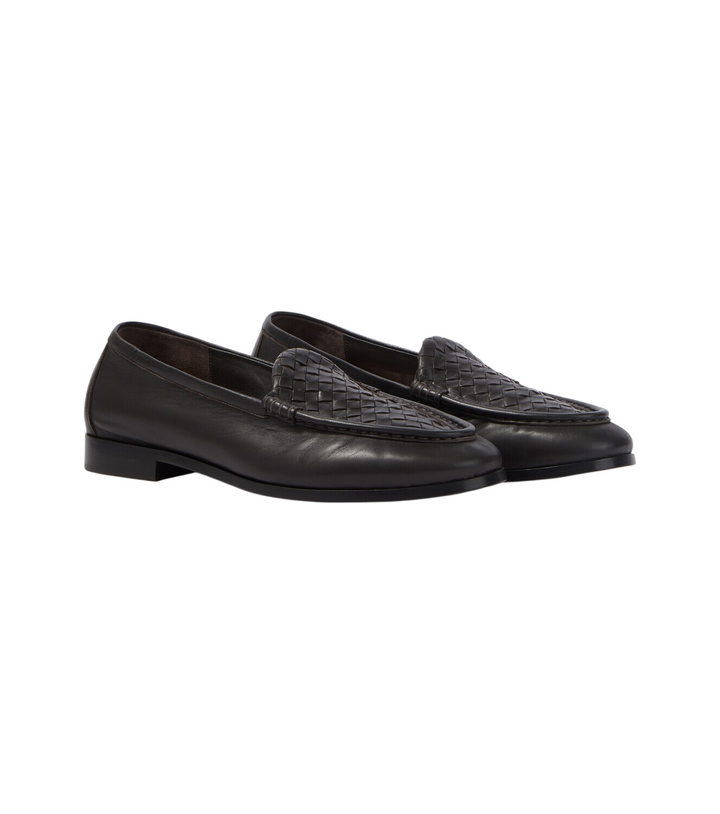 Photo: Bottega Veneta Silenzio Intrecciato leather loafers