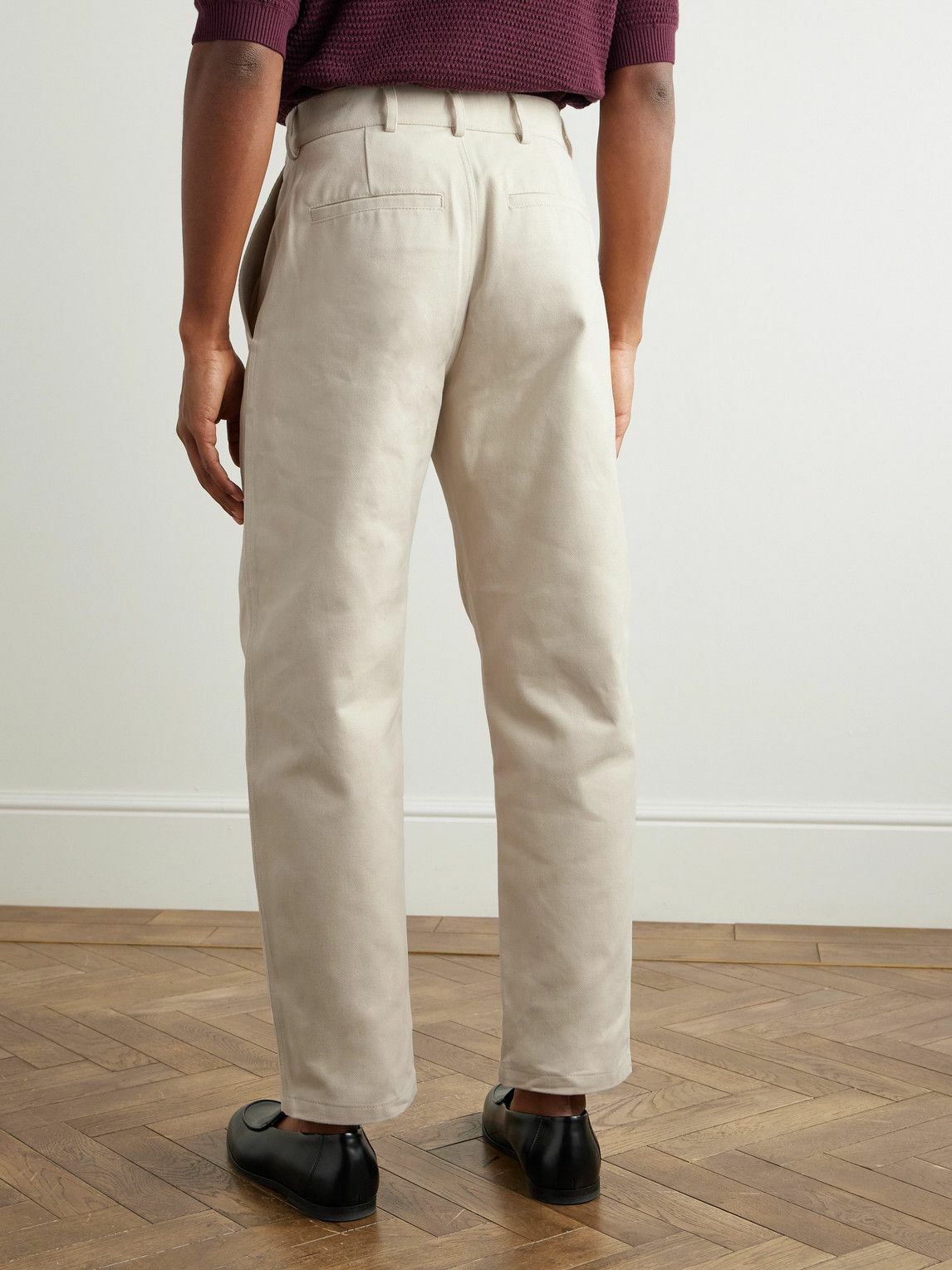 De Bonne Facture - Balloon Straight-Leg Cotton-Drill Trousers - Neutrals
