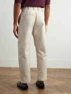 De Bonne Facture - Balloon Straight-Leg Cotton-Drill Trousers - Neutrals