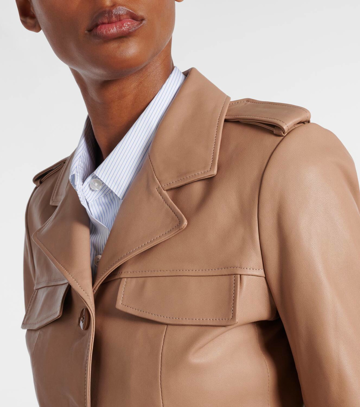 Dorothee Schumacher Sleek Statement cropped leather jacket