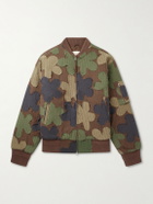 Kardo - Max Embroidered Appliquéd Cotton-Seersucker Bomber Jacket - Green