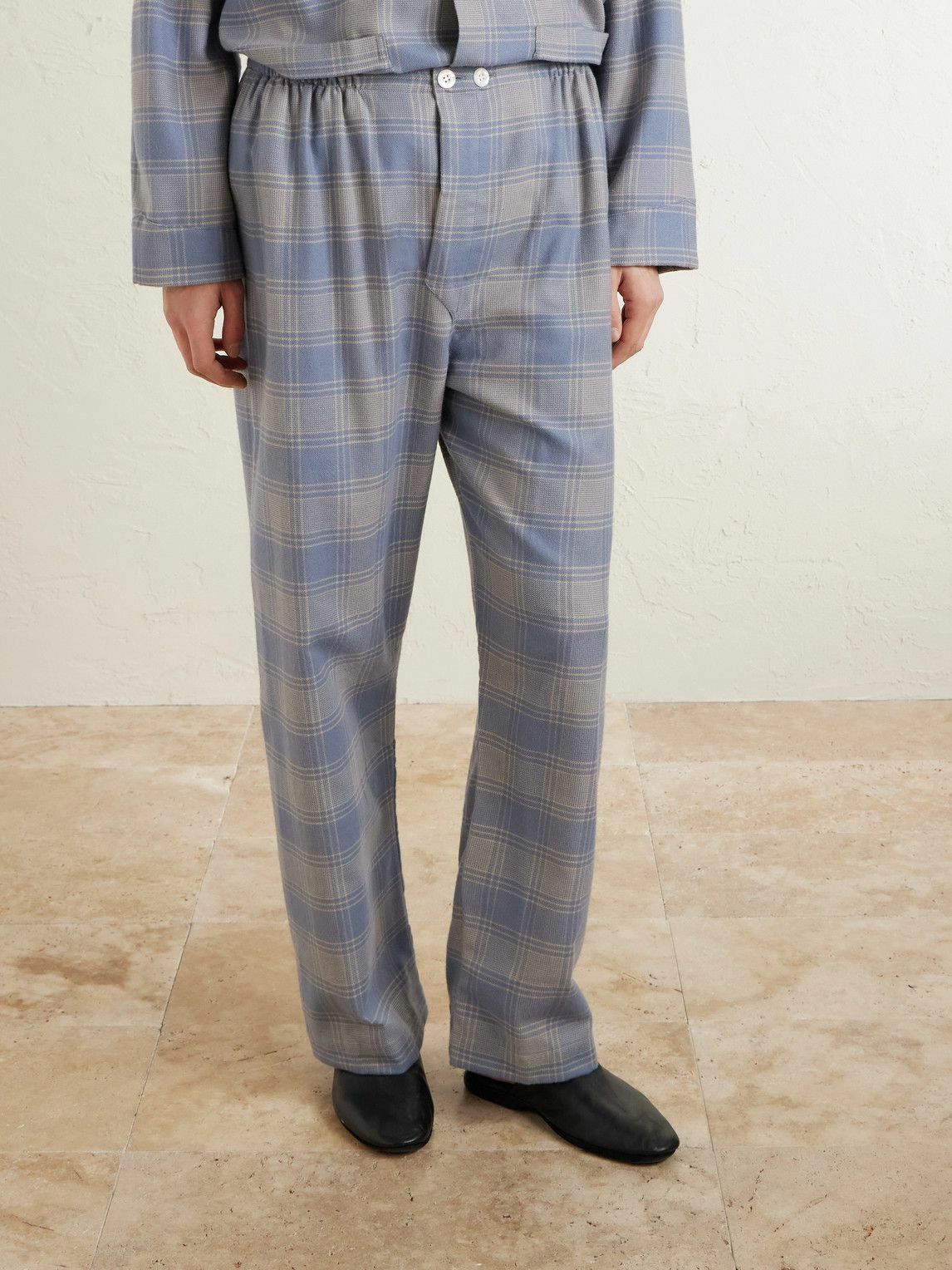 Derek Rose - Kelburn 52 Straight-Leg Checked Brushed-Cotton Pyjama Trousers - Blue