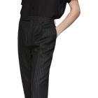 Saint Laurent Black and Silver Lame Trousers