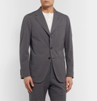 Caruso - Slim-Fit Striped Cotton and Silk-Blend Suit Jacket - Gray