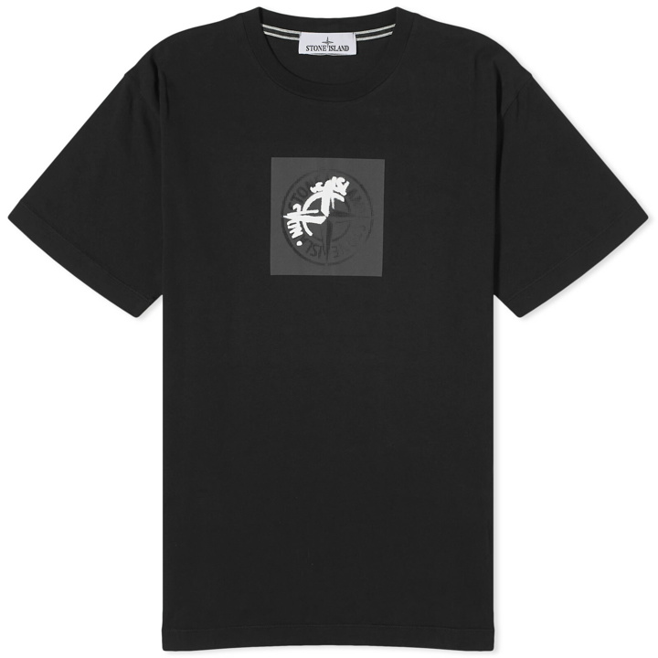 Photo: Stone Island Men's Institutional One Badge Print T-Shirt in Black