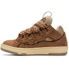 Lanvin Brown Faux-Raffia Curb Sneakers