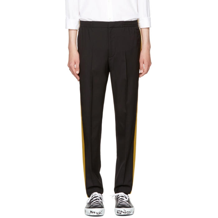 Photo: Alexander McQueen Black Satin Side Band Trousers