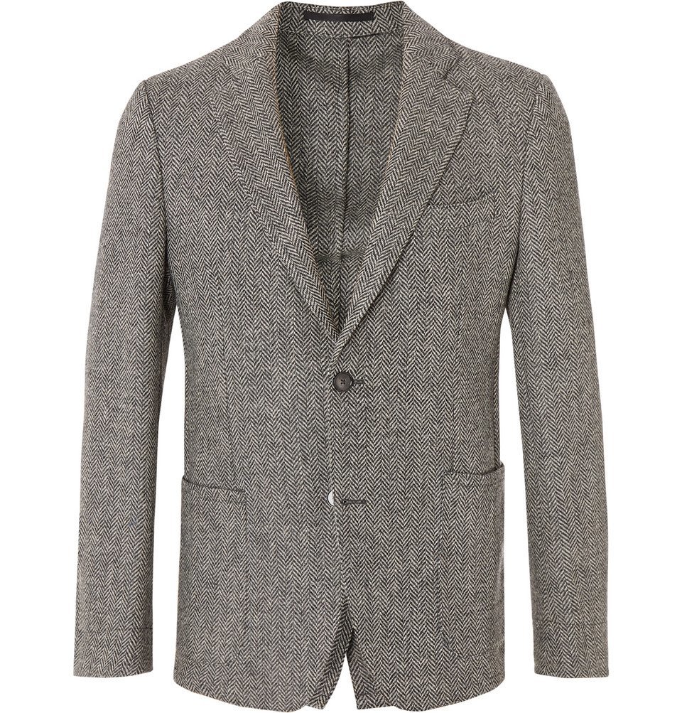 Slim fit herringbone online blazer