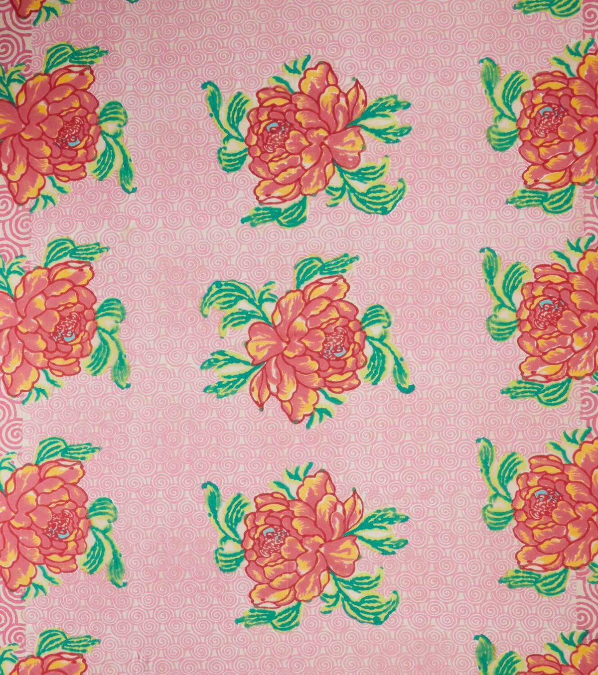 Lisa Corti Camelia Magenta Large cotton tablecloth
