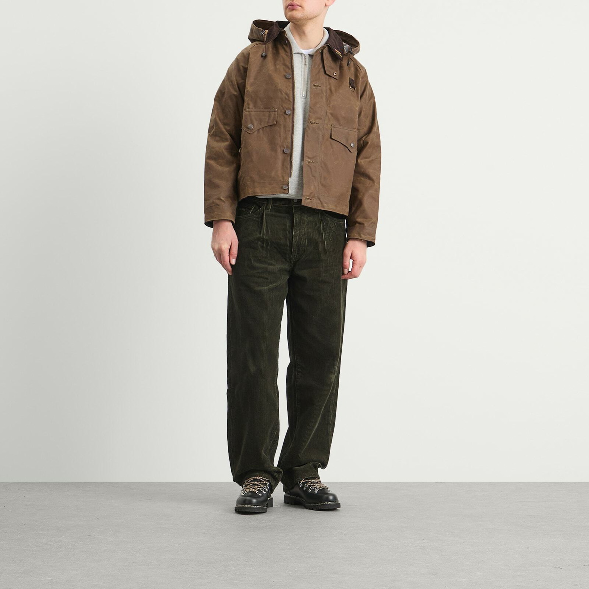 Levi's Men's X Barbour Spey Jacket in Tobacco Wax W Brown Cord Collar