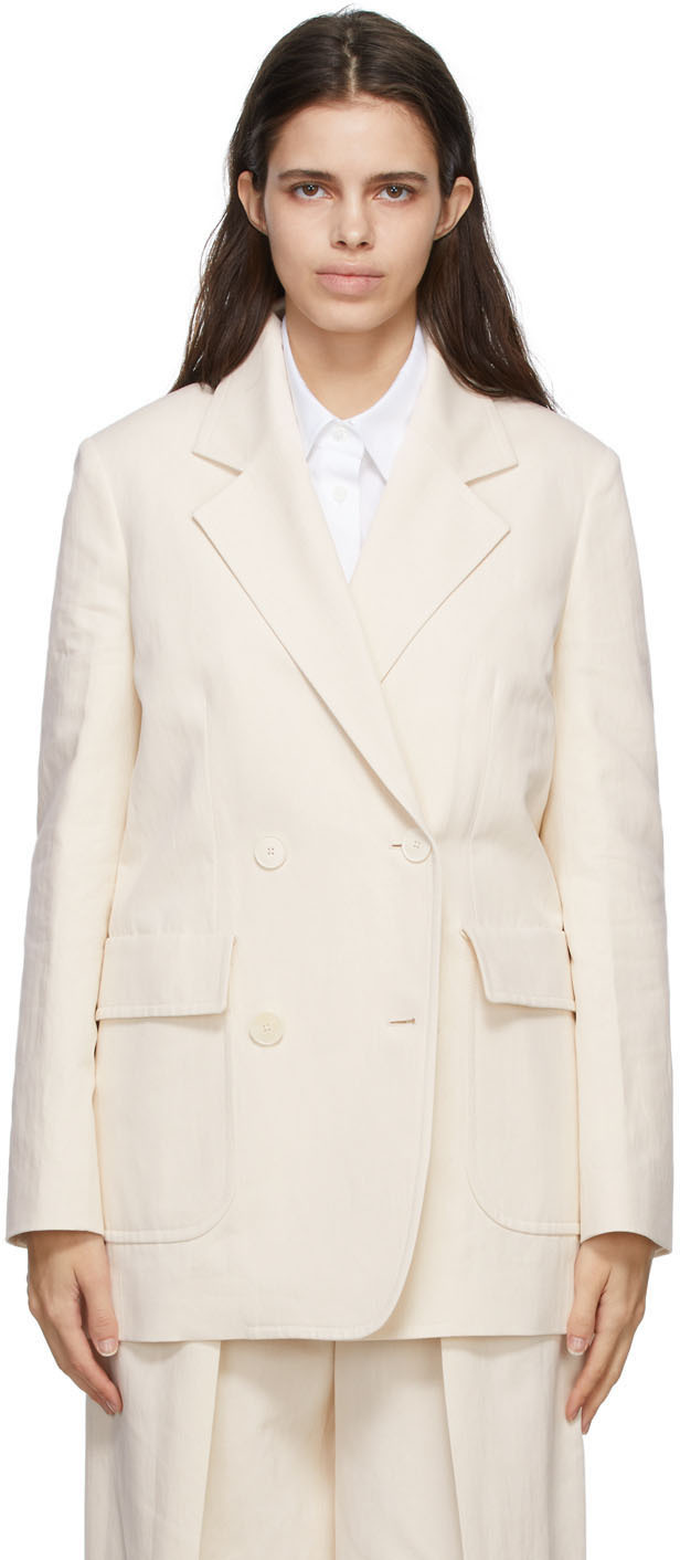 The Row Off-White Gabardine Tihana Blazer The Row