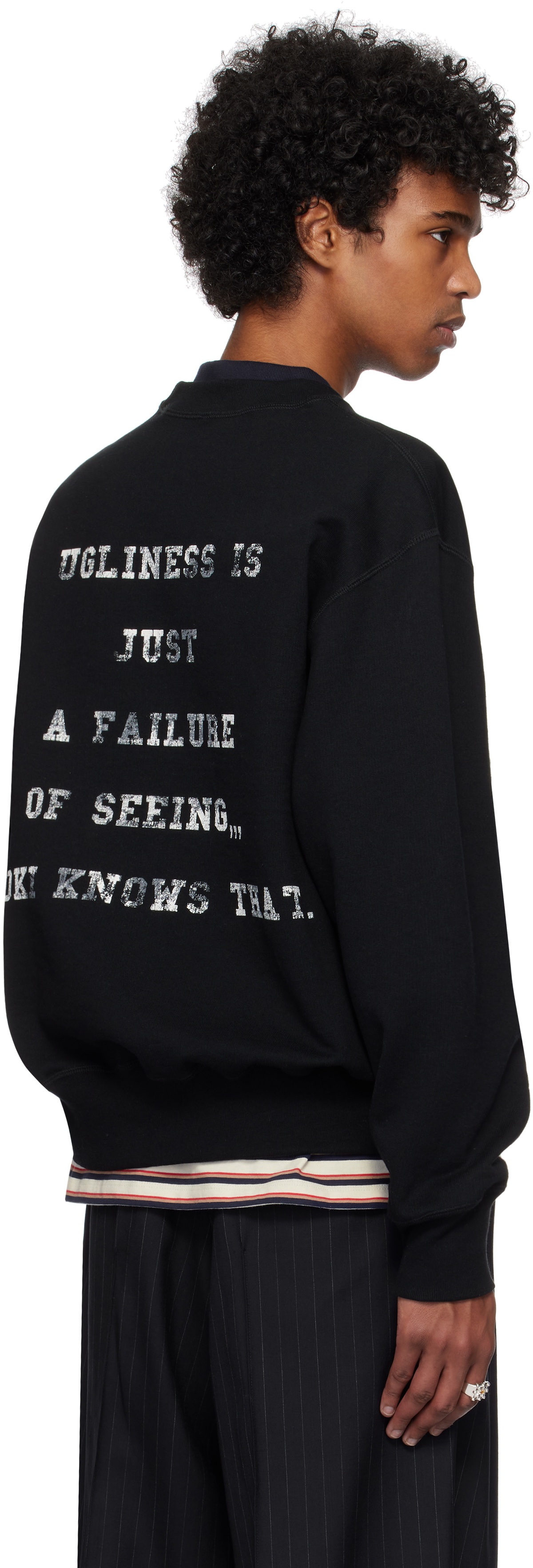 Khoki Black Multi Embodied-Design Sweatshirt
