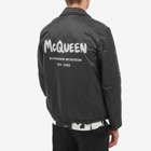 Alexander McQueen Men's Graffiti Logo Coach Jacket in Black/White