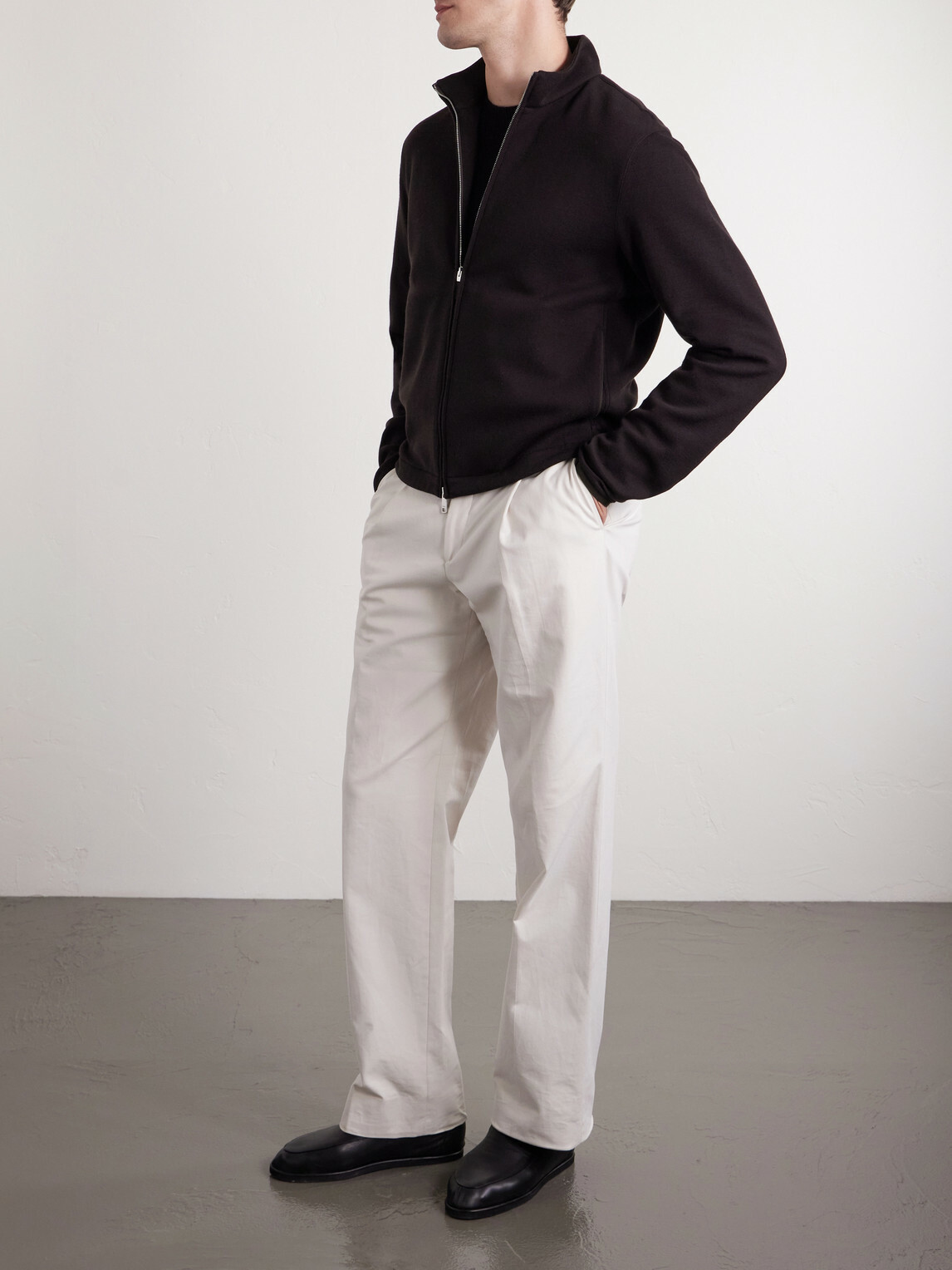 Zegna - Honeycomb-Knit Cotton, Wool and Silk-Blend Zip-Up Sweater - Brown