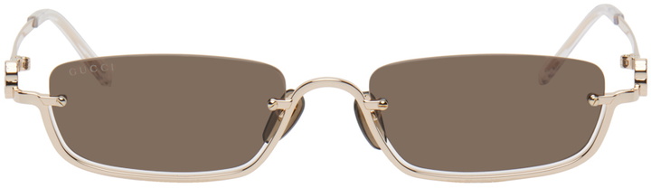 Photo: Gucci Gold Rectangular Sunglasses