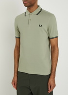 Fred Perry Twin Tipped Logo Piqué Cotton Polo Shirt Green