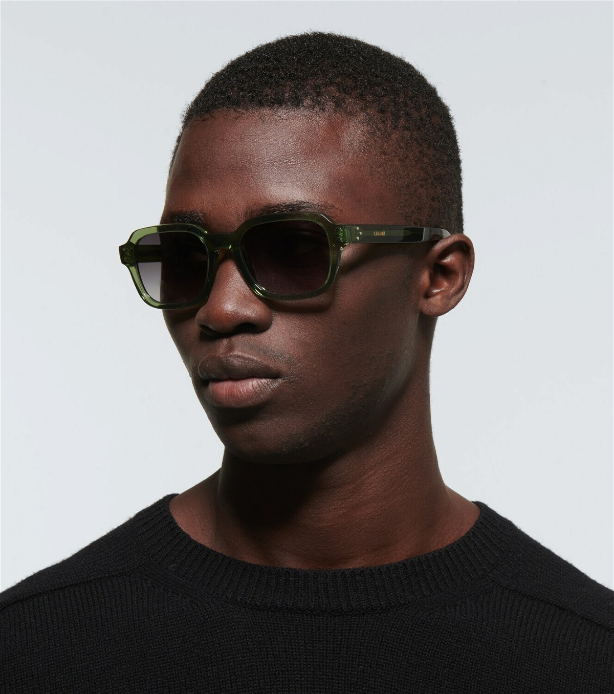 Logo Detail Rectangular Frame Sunglasses in Black - Men | Burberry® Official
