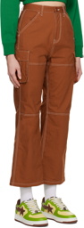 BAPE Brown Color Stitching High Waist Cargo Pants