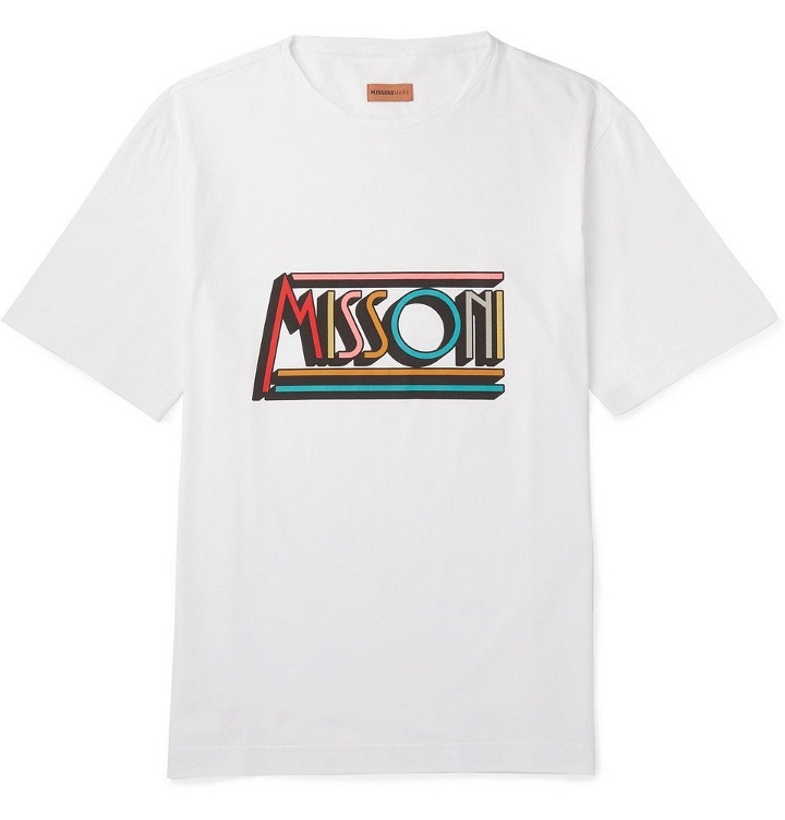 Photo: Missoni - Logo-Print Cotton-Jersey T-Shirt - Men - White