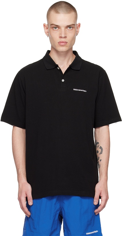Photo: thisisneverthat Black Embroidered Polo