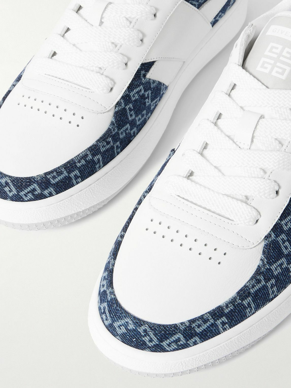 関税送料無料 GIVENCHY Gムーブ モノグラム 72 スニーカー Givenchy - G Move Monogrammed Denim and Leather Sneakers