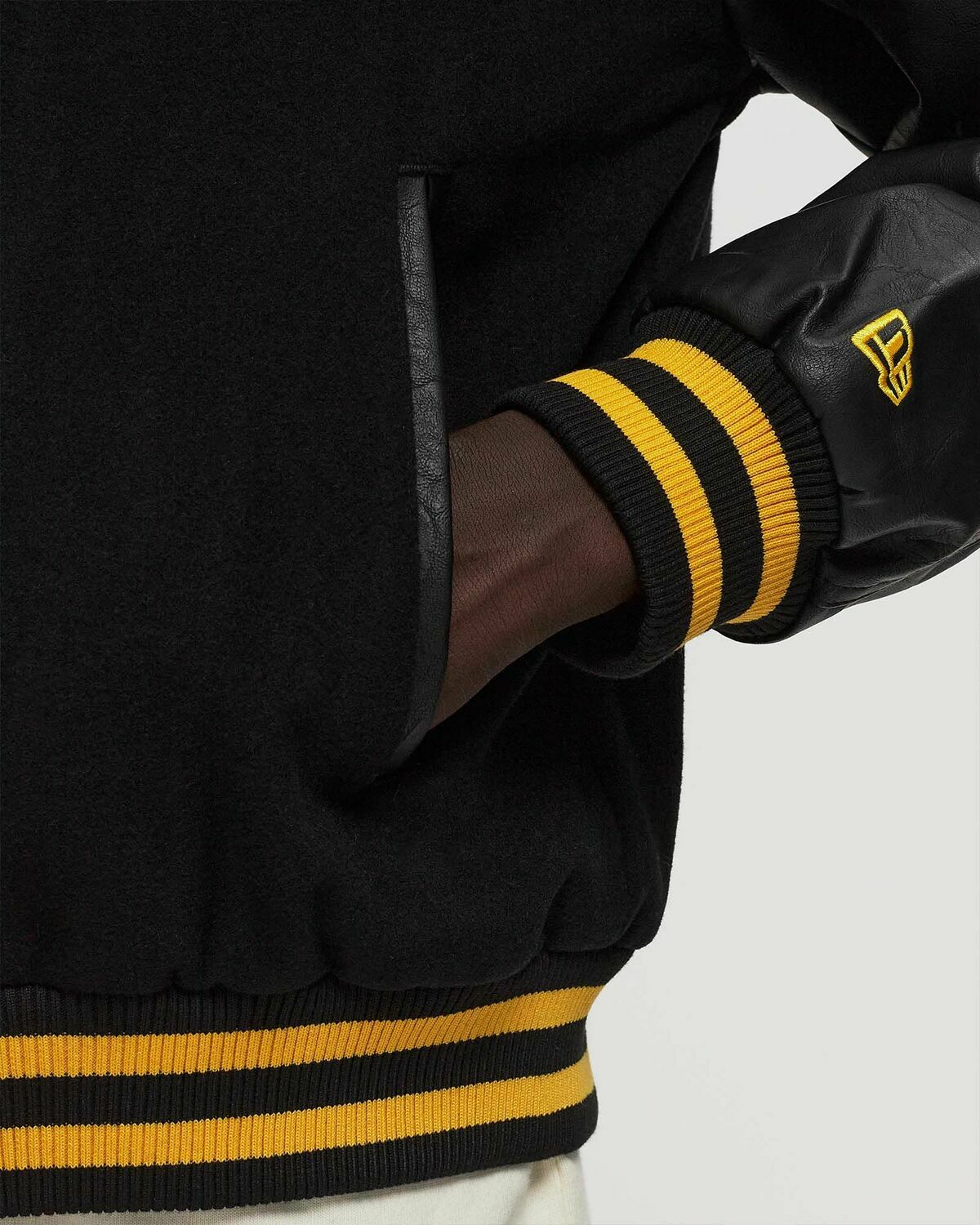 New Era Nba Patch Varsity Jckt Los Angeles Lakers Black Bomber Jackets/College Jackets