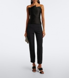 Roland Mouret Pleated taffeta corset top