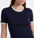 Saint Laurent Ribbed-knit cotton jersey T-shirt