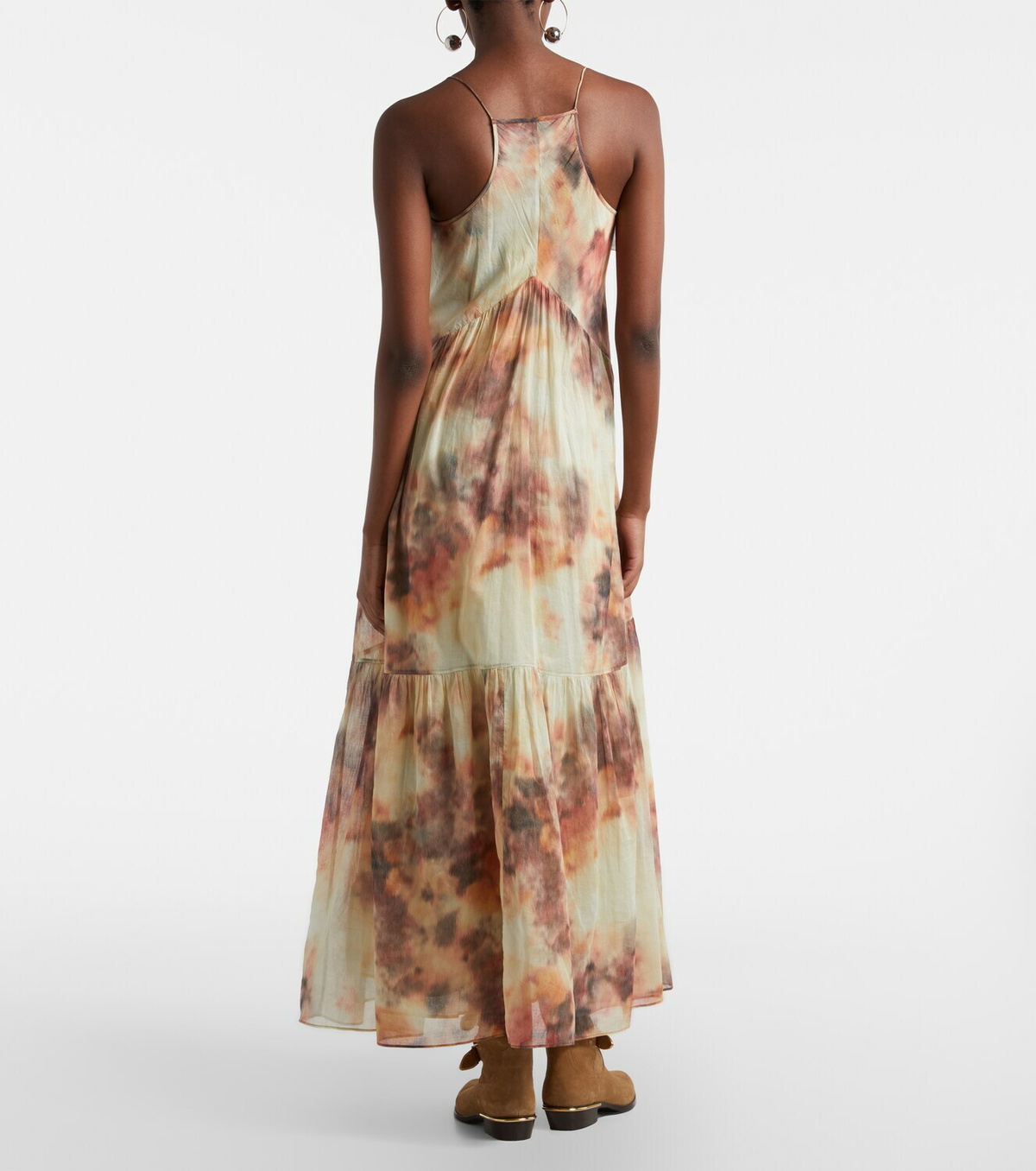 Marant Etoile Printed cotton midi dress