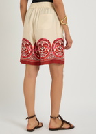 LA Double J Palazzo Printed Silk-twill Shorts Multicoloured