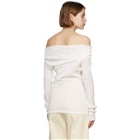 Nina Ricci White Off-The-Shoulder Long Sleeve T-Shirt