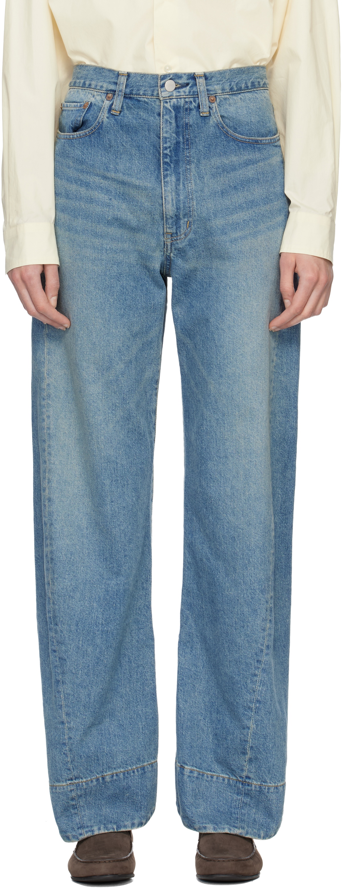ssstein Blue Twist Cut Jeans