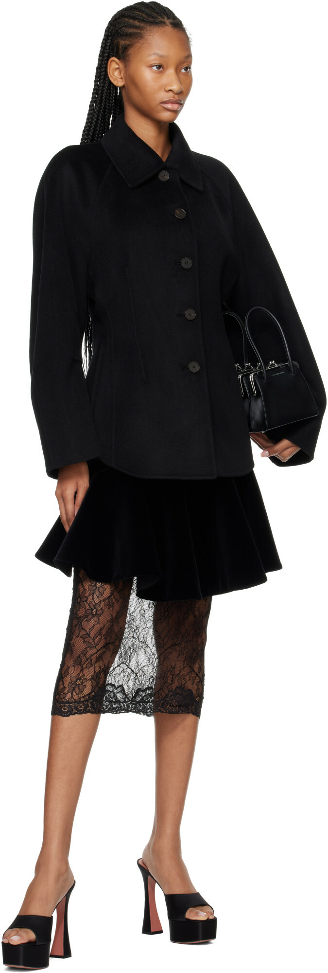 Róhe Black Double-Faced Sculptural Jacket
