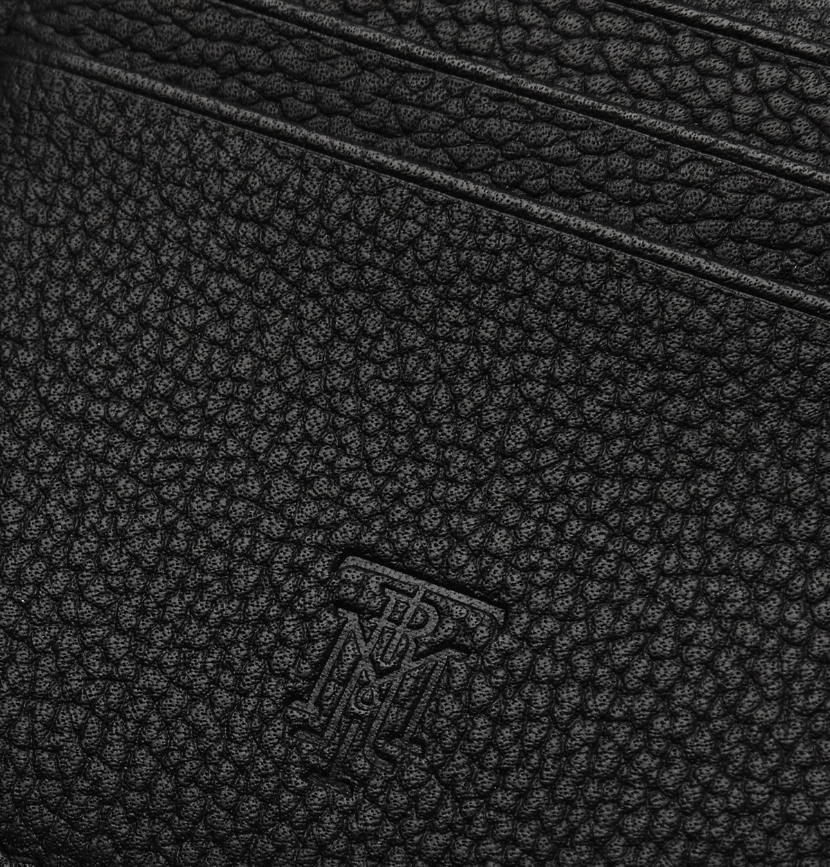 MONTROI - Logo-Debossed Full-Grain Leather Cardholder - Black