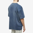 Maison Margiela Men's Distressed College Logo T-Shirt in Blue