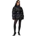 Balenciaga Black Belted Hourglass Short Puffer Down Jacket