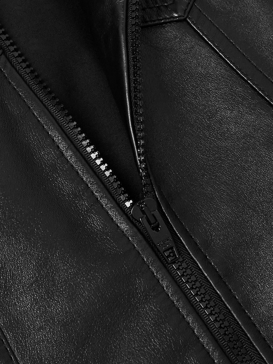 CELINE - Panelled Leather Jacket - Black