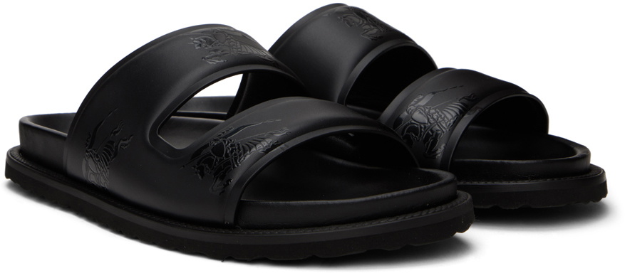 Burberry Black Embossed EKD Slides