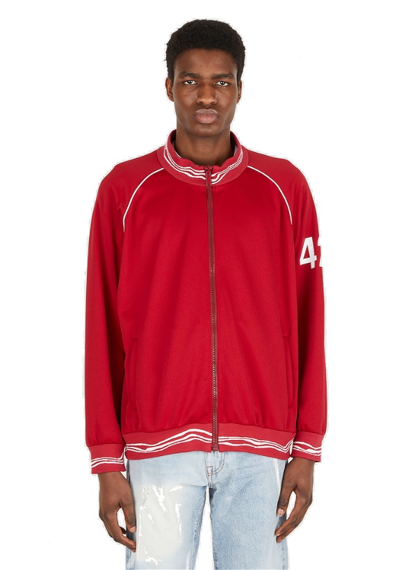 Photo: Logo Print Sleeve Track Jacket in Red